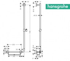 MEDIDAS BARRA DUCHA 110cm UNICA COMFORT HANSGROHE